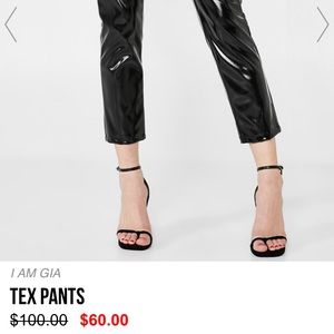 Vinyl pants with V waist